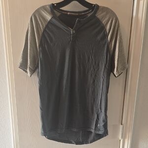 Smartwool Black and Gray Short Sleeve Henley